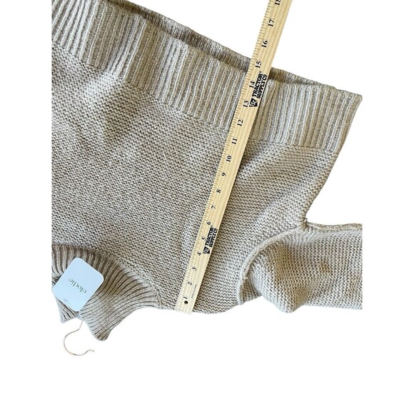 Elodie cropped‎ Chunky Knit sweater, size Small Tan Turtleneck NWT nuetral - Picture 9 of 11